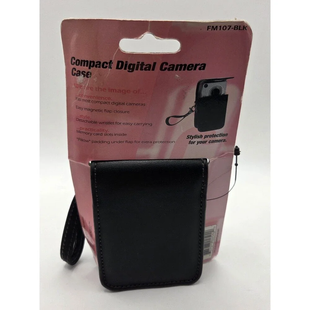 VTG 2006 Icon FM107 Compact Digital Camera Case Faux Leather Black NIB NOS